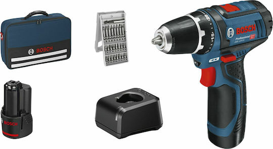 Bosch GSR 12V-15 Professional Δραπανοκατσάβιδο Μπαταρίας 12V 2x2Ah 060186810H