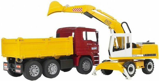 Bruder Χωματουργικό Man με Εκσκαφέα Liebherr Σετ με Φορτηγό 1:16 για 3+ Ετών