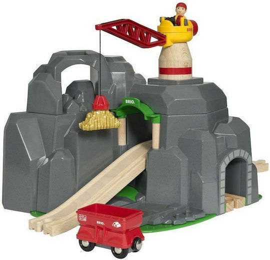 Brio Toys Crane & Mountain Tunnel Πίστα για 3+ Ετών