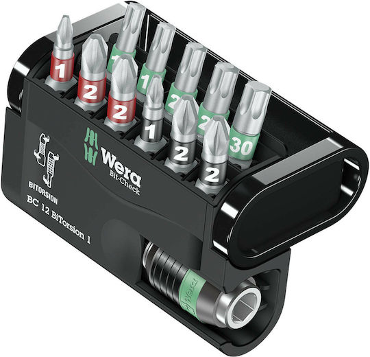 Wera Σετ 12 Μύτες Κατσαβιδιού Bit-Check 12 BiTorsion 1 05057420001