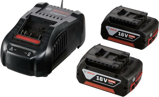Bosch Σετ 2 Μπαταριών Εργαλείου Λιθίου 18V Χωρητικότητας 5Ah με Φορτιστή GAL 1880 CV
