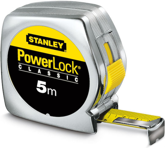 Stanley Powerlock Μετροταινία με Αυτόματη Επαναφορά 19mm x 5m 0-33-194