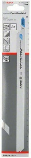 Bosch T1018AFP Λάμες Precision for Metal-Sandwich για Μέταλλο 250mm 3τμχ