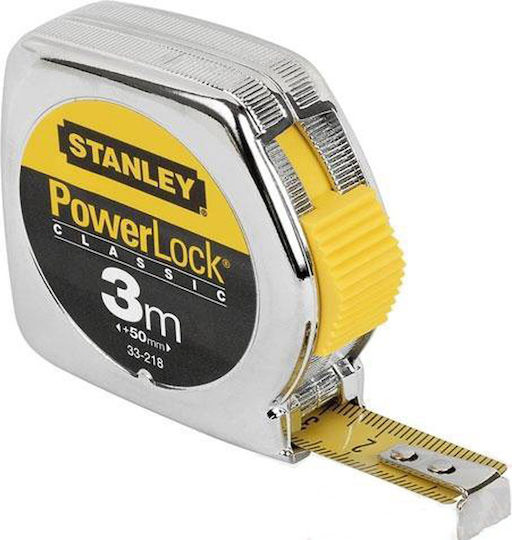 Stanley Powerlock Μετροταινία με Αυτόματη Επαναφορά 13mm x 3m 0-33-218