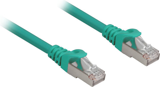 Sharkoon S/FTP Cat.6a Καλώδιο Δικτύου Ethernet 0.25m Πράσινο 1τμχ
