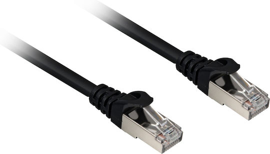 Sharkoon S/FTP Cat.6a Καλώδιο Δικτύου Ethernet 0.25m Μαύρο 1τμχ