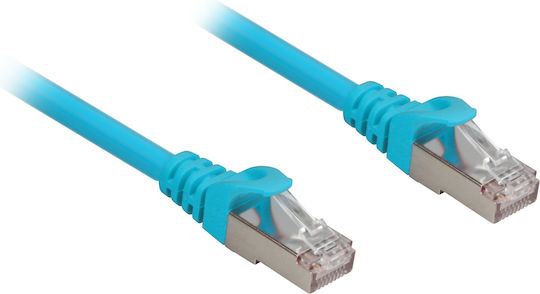 Sharkoon S/FTP Cat.6a Καλώδιο Δικτύου Ethernet 0.5m Μπλε 1τμχ