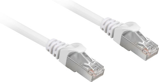 Sharkoon S/FTP Cat.6a Καλώδιο Δικτύου Ethernet 0.25m Λευκό 1τμχ