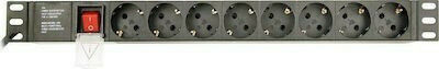 Gembird EG-PDU-014-FC14 Πολύπριζο Rack 1U 8x Schuko Μαύρο