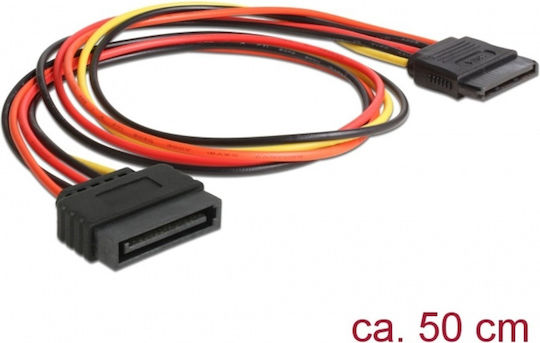 DeLock 15-Pin Sata - 15-Pin Sata Cable 0.5m Πολύχρωμο 60132