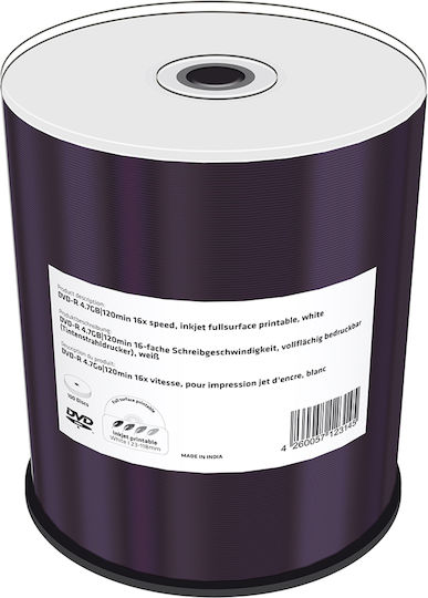 MediaRange Εγγράψιμα DVD-R 16x 4.7GB Cake Box 100τμχ MR413