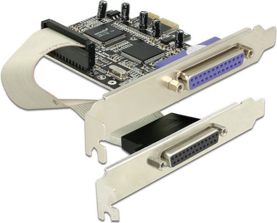 DeLock Κάρτα PCIe σε 2 θύρες DB25 Parallel (89125)