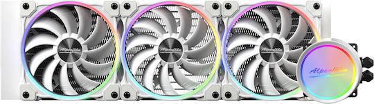 Alpenfoehn Gletscherwasser 360 RGB Υδρόψυξη Επεξεργαστή Τριπλού Ανεμιστήρα 120mm για Socket AM4/AM5/1200/115x Λευκή