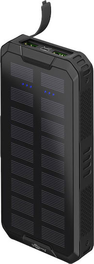 Goobay 53934 Ηλιακό Power Bank 20000mAh 18W με 2 Θύρες USB-A και Θύρα USB-C Power Delivery Μαύρο