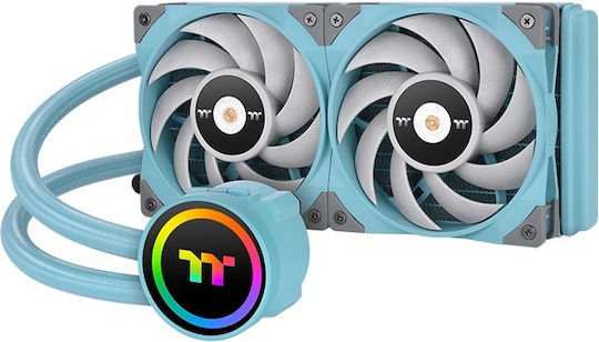 Thermaltake Toughliquid 240 ARGB Sync Υδρόψυξη Επεξεργαστή Διπλού Ανεμιστήρα 120mm για Socket AM4/1700/1200/115x Τιρκουάζ
