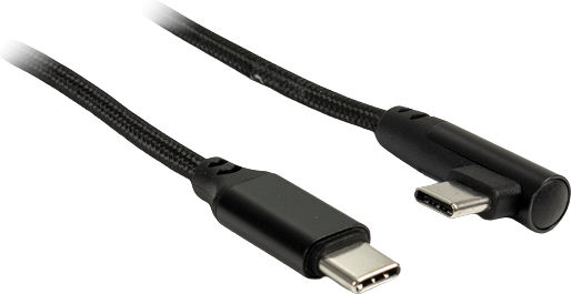 Inter-Tech Angle (90°) / Braided USB 2.0 Cable USB-C male - USB-C Μαύρο 1m (88885581)