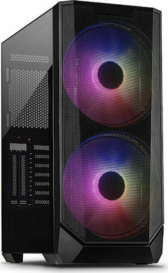 Inter-Tech IT-3503 Airstream Gaming Full Tower Κουτί Υπολογιστή με Πλαϊνό Παράθυρο και RGB Φωτισμό Μαύρο