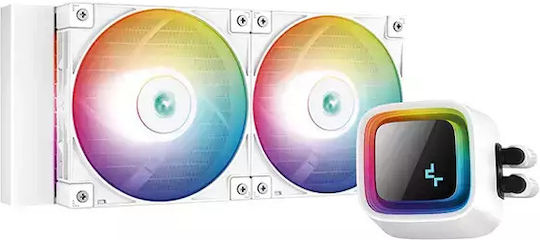 Deepcool LS520 Υδρόψυξη Επεξεργαστή Διπλού Ανεμιστήρα 120mm για Socket AM4/AM5/1700/1200/115x με ARGB Φωτισμό Λευκή