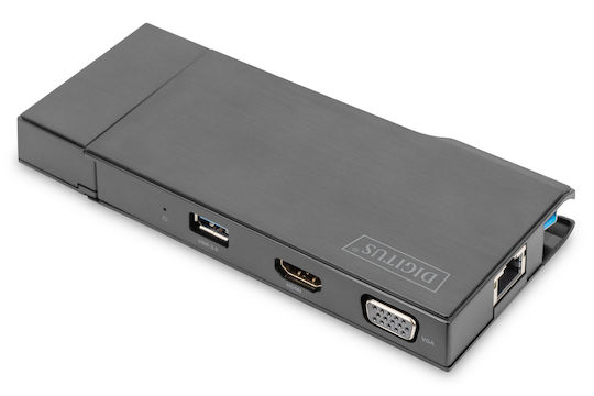 Digitus USB-A Docking Station με HDMI 4K Ethernet Γκρι (DA-70894)