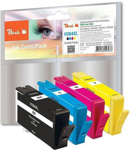 Peach Πακέτο Συμβατών Μελανιών Εκτυπωτή InkJet HP 364XL Πολλαπλό (Color) / Μαύρο PI300-370