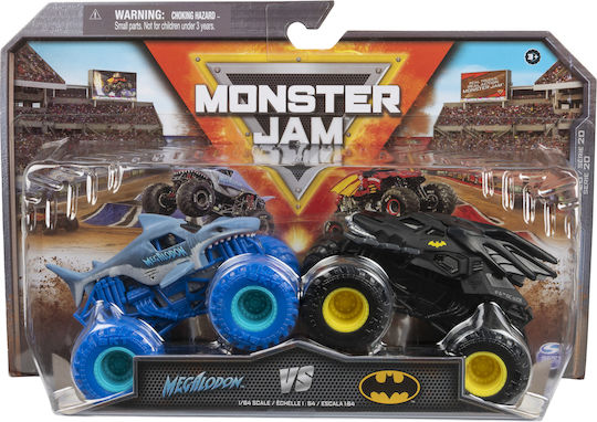 Spin Master Monster Jam: Batman vs Megalodon Σετ Αυτοκινητάκια 1:64 Monster Truck για 3+ Ετών