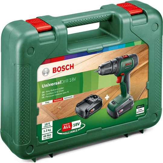 Bosch UniversalDrill Κρουστικό Δραπανοκατσάβιδο Μπαταρίας 18V 2x1.5Ah 06039D4002