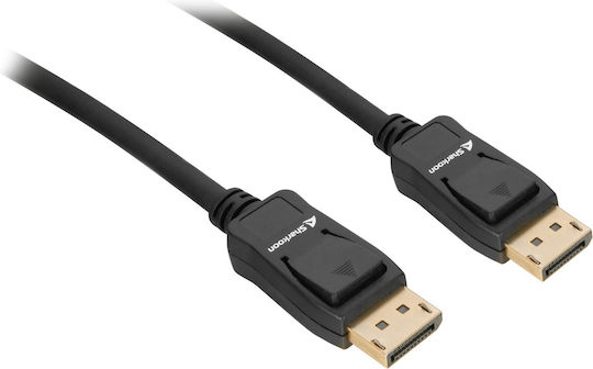 Sharkoon Cable DisplayPort male - DisplayPort male 1m Μαύρο (4044951036103)