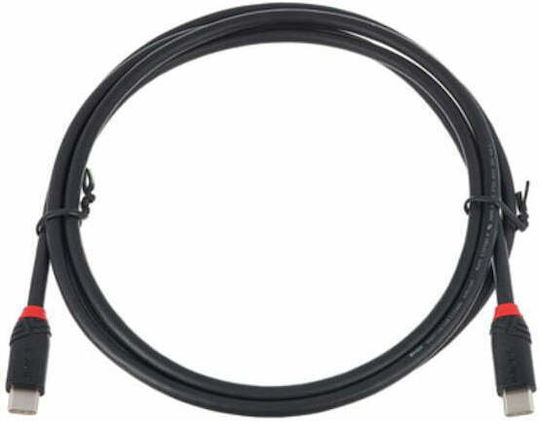 Lindy Black Line USB 3.2 Cable USB-C male - USB-C male 60W Μαύρο 1.5m (36907)