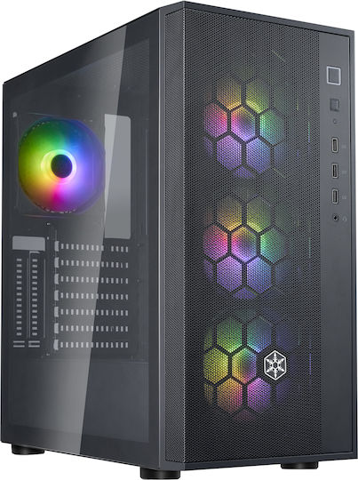 Silverstone Fara R1 V2 Gaming Midi Tower Κουτί Υπολογιστή με Πλαϊνό Παράθυρο Μαύρο