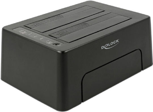 DeLock USB Type-C 3.1 Docking Station Docking Station για 2 Σκληρούς Δίσκους SATA 2.5" / 3.5" με σύνδεση USB 3.1 (63957)