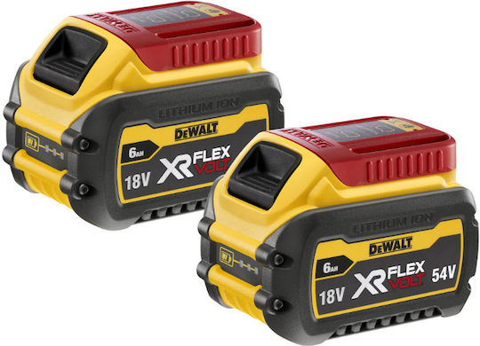 Dewalt Σετ 2 Μπαταριών Εργαλείου 18V με Χωρητικότητα 6Ah DCB546T2