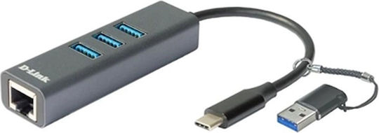 D-Link DUB-2332 USB-C Αντάπτορας Δικτύου για Ενσύρματη σύνδεση Gigabit Ethernet