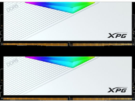 Adata XPG Lancer White DDR5 64GB RAM με 2x32GB Modules και Ταχύτητα 6000 για Desktop AX5U6000C3032G-DCLARWH