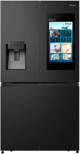 Hisense Ψυγείο Ντουλάπα 577lt NoFrost Υ178.5xΠ91.2xΒ72.5εκ. Μαύρο RQ760N4IFE