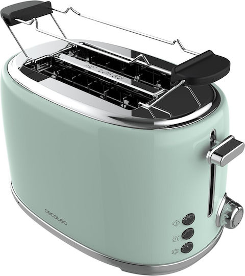 Cecotec Toast&Taste 1000 Retro Double 03230 Φρυγανιέρα 2 Θέσεων 980W Τιρκουάζ