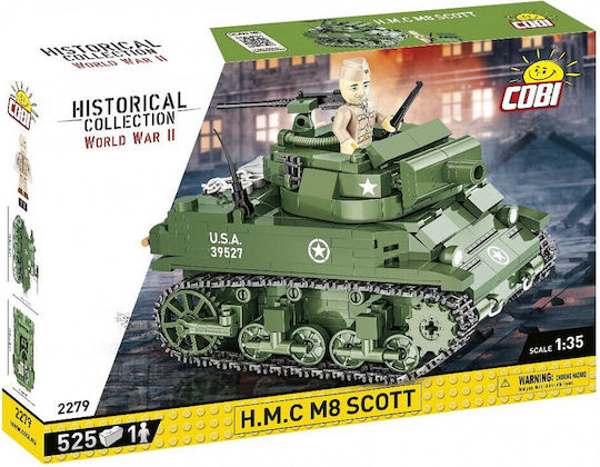 Cobi Τουβλάκια Historical Collection - H.M.C M8 Scott για 8+ Ετών 525τμχ 2279