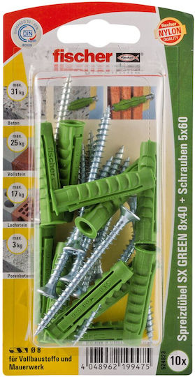 fischer Ούπα Πλαστικό 8x40mm 10τμχ 524823