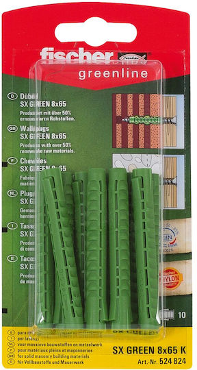 fischer Ούπα Πλαστικό 8x65mm 10τμχ 524824