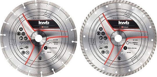 KWB Δίσκος Κοπής Δομικών Υλικών 230mm 2τμχ 797605