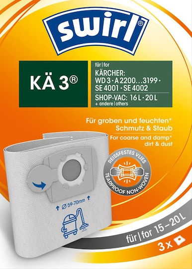 KAE 3/3 Σακούλες Σκούπας 3τμχ Συμβατή με Σκούπα Universal