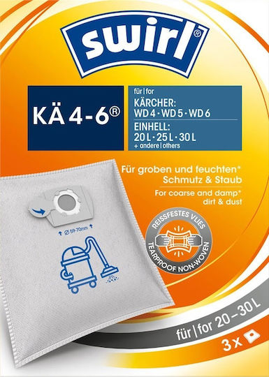 Swirl KAE 4-6 Σακούλες Σκούπας 3τμχ Συμβατή με Σκούπα Einhell