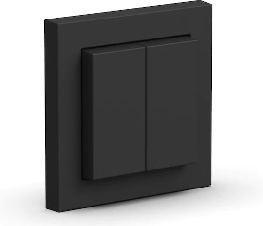 Senic Gira Εξωτερικός Διακόπτης Τοίχου Διπλός με Πλαίσιο Μαύρος 100130