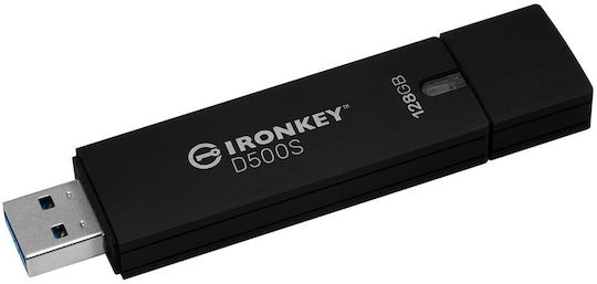 Kingston Ironkey D500s 128GB USB 3.2 Stick Μαύρο