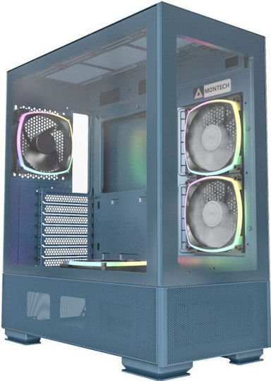 Montech Sky Two Gaming Midi Tower Κουτί Υπολογιστή με Πλαϊνό Παράθυρο και RGB Φωτισμό Μπλε
