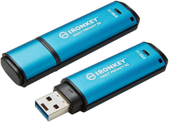 Kingston IronKey Vault Privacy 50 512GB USB 3.2 Stick Μπλε