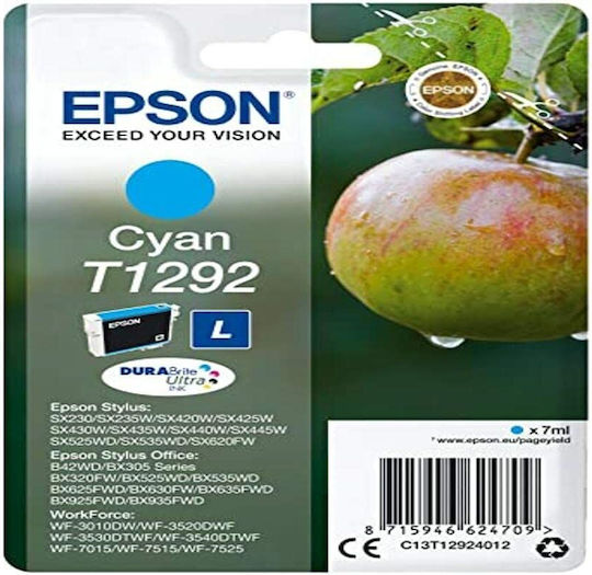 Epson Γνήσιο Μελάνι Εκτυπωτή InkJet Κυανό (C13T12924022)