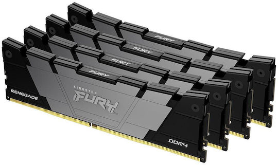 Kingston Fury Renegade DDR4 64GB RAM με 4x16GB Modules και Ταχύτητα 3600 για Desktop KF436C16RB12K4/64