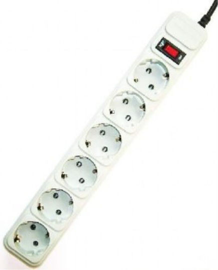 Gembird SPG6-B-10C Πολύπριζο Aσφαλείας 6 Θέσεων με Διακόπτη και Καλώδιο 3m 6τμχ SPG6-B-10C