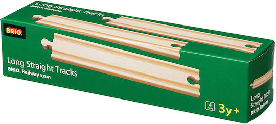 Brio Toys Long Straight Tracks Ράγες Σιδηρόδρομου από Ξύλο 33341