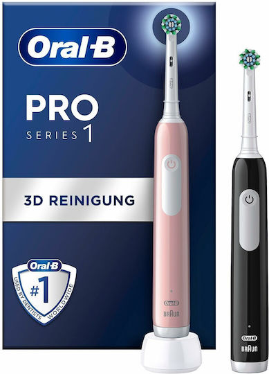 Oral-B Pro 1 Series Ηλεκτρική Οδοντόβουρτσα με Αισθητήρα Πίεσης Μαύρη
